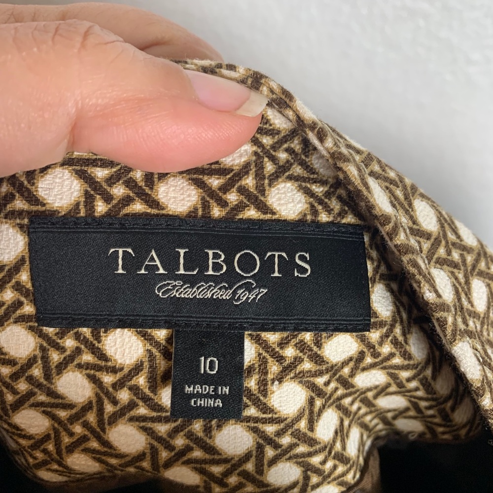 Talbots Button Down Geometric Print Jacket - image 7